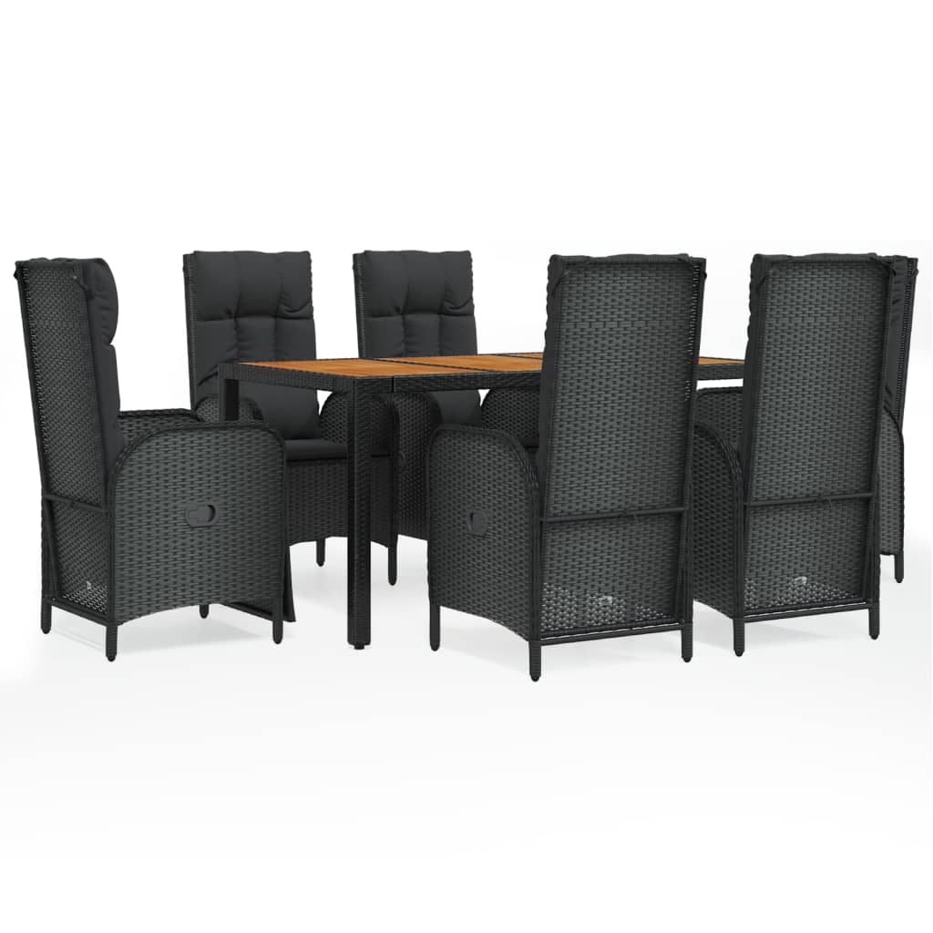 Garden Dining Set Black