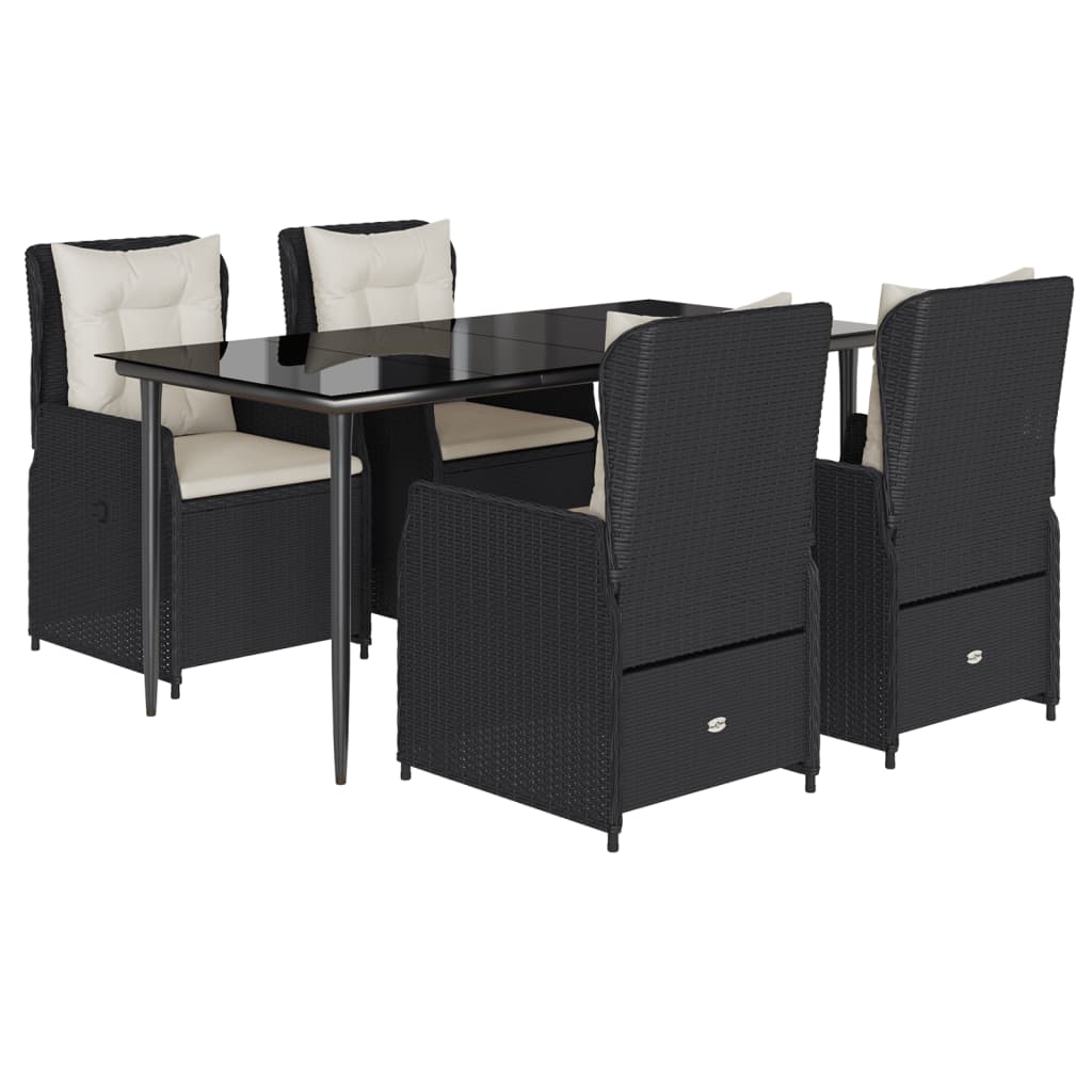 Garden Dining Set Black