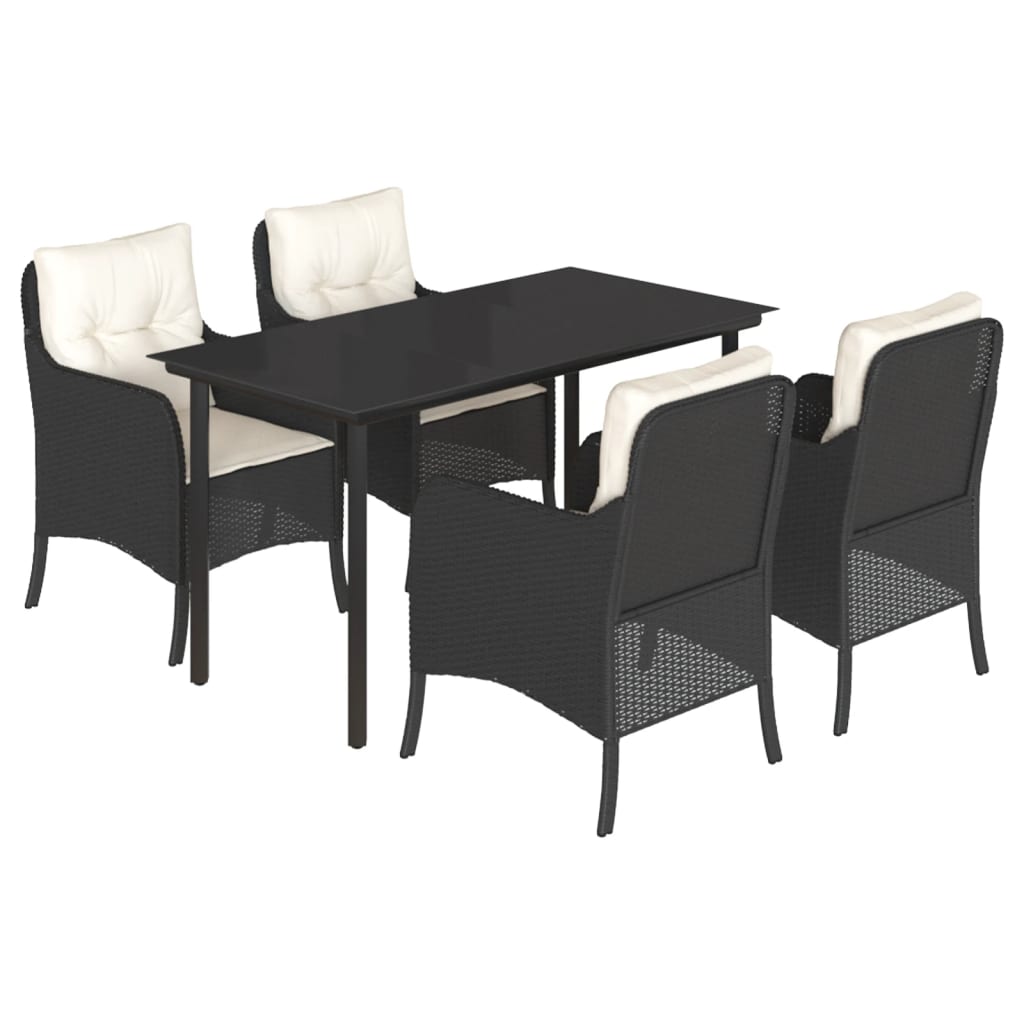 Garden Dining Set Black