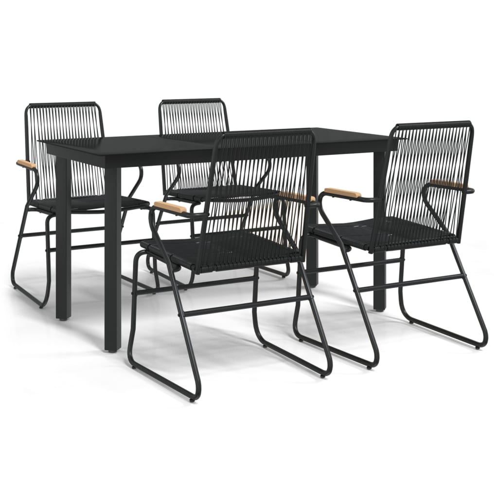 Garden Dining Set Black