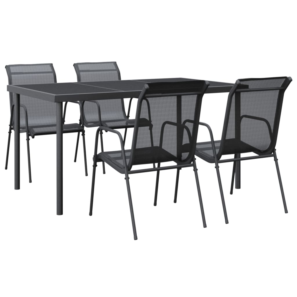 Garden Dining Set Black and Anthracite