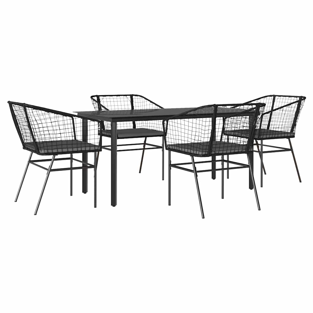 Garden Dining Set Black and Dark Grey