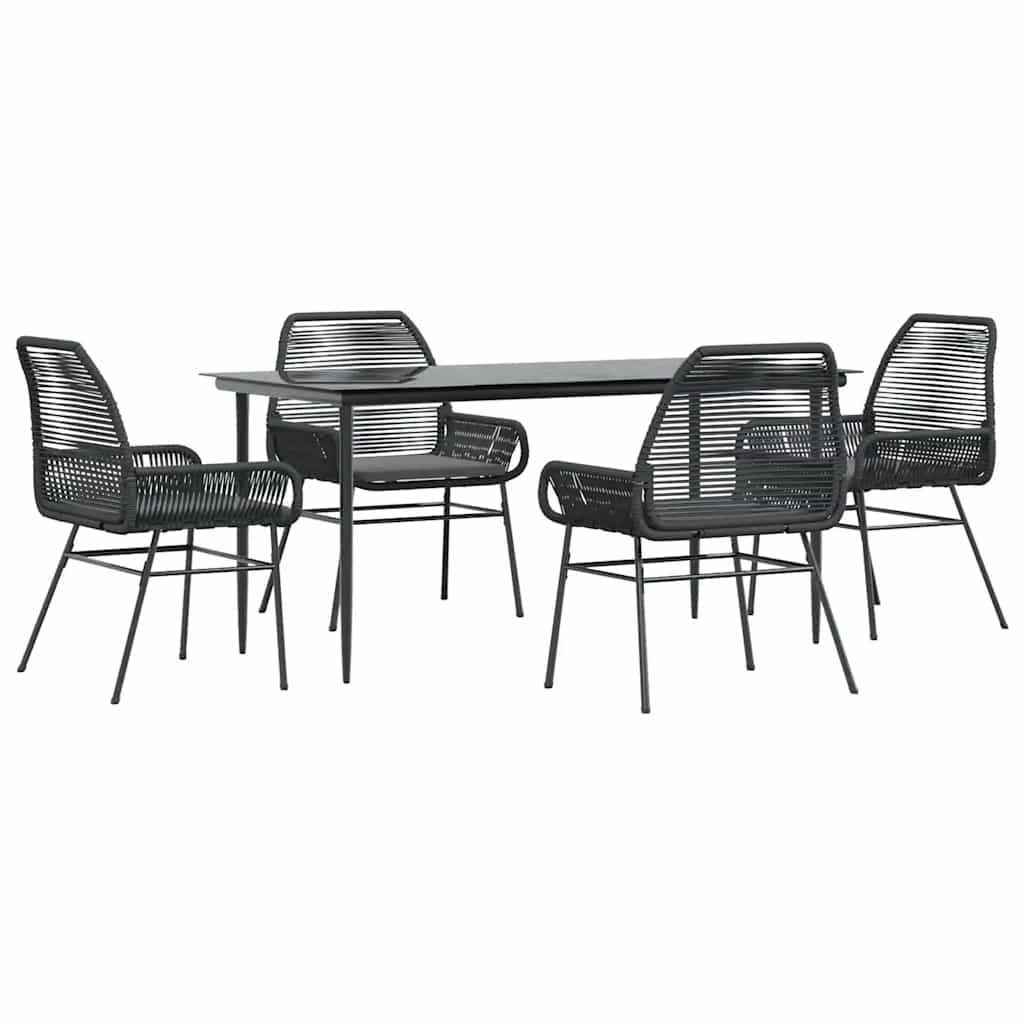 Garden Dining Set Black and Dark Grey