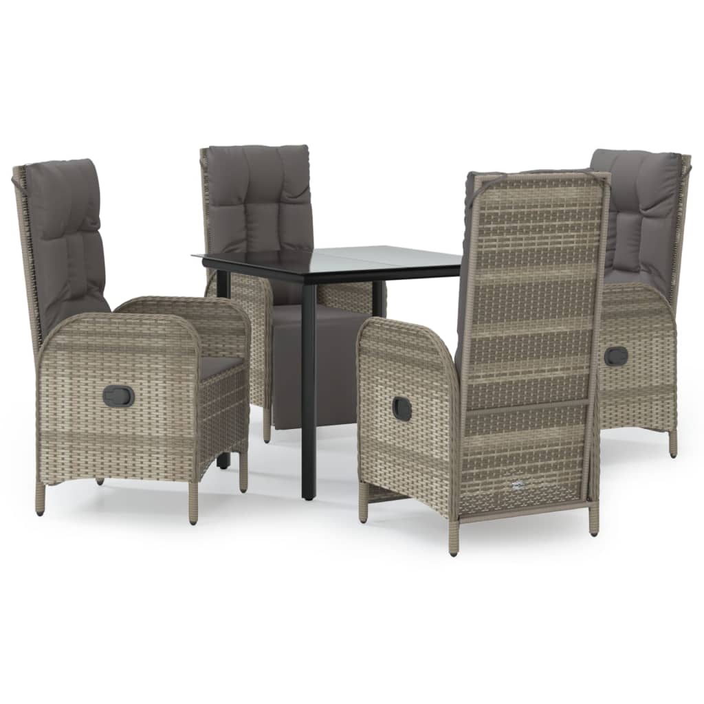 Garden Dining Set Black and gray