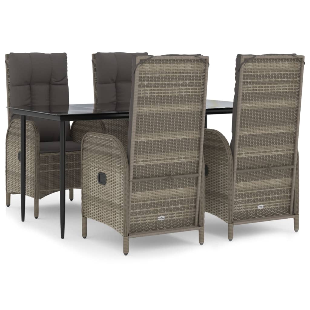 Garden Dining Set Black and Gray