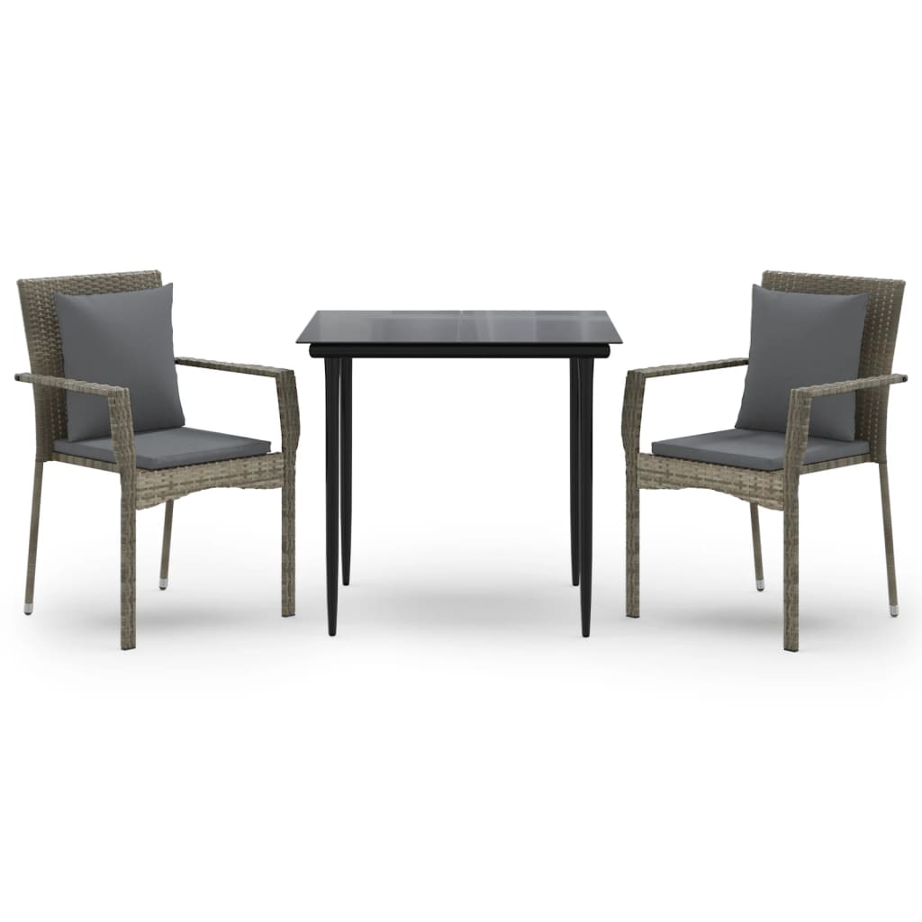 Garden Dining Set Black and gray
