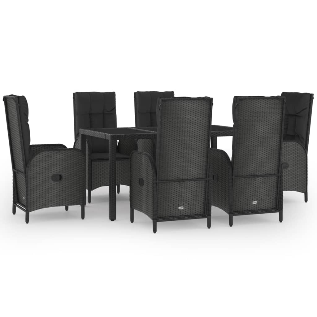 Garden Dining Set Black and Grey