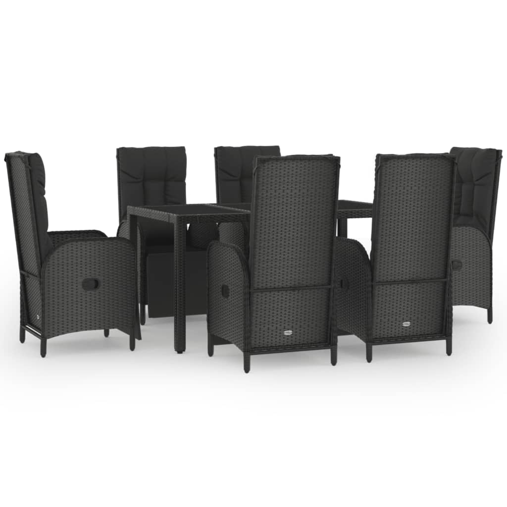 Garden Dining Set Black and Grey