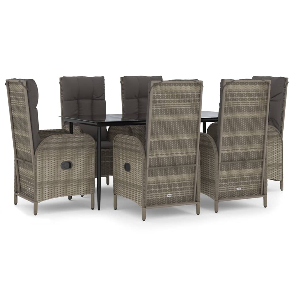 Garden Dining Set Black and Grey