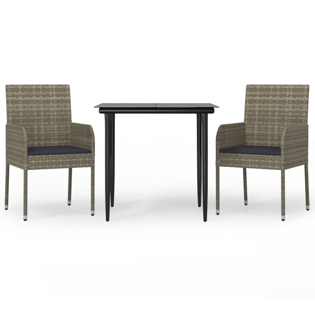 Garden Dining Set Black and Grey