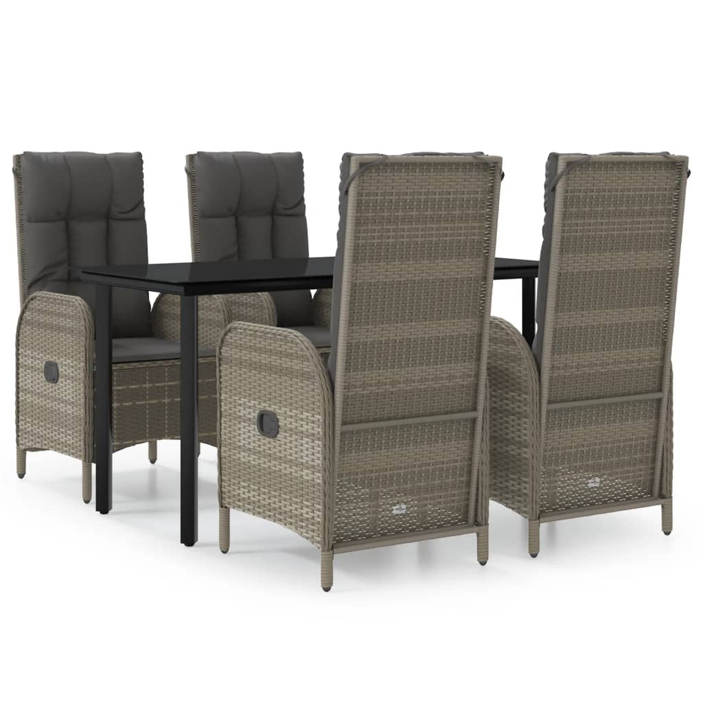 Garden Dining Set Black and grey