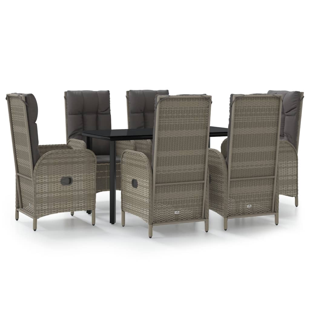 Garden Dining Set Black and Grey