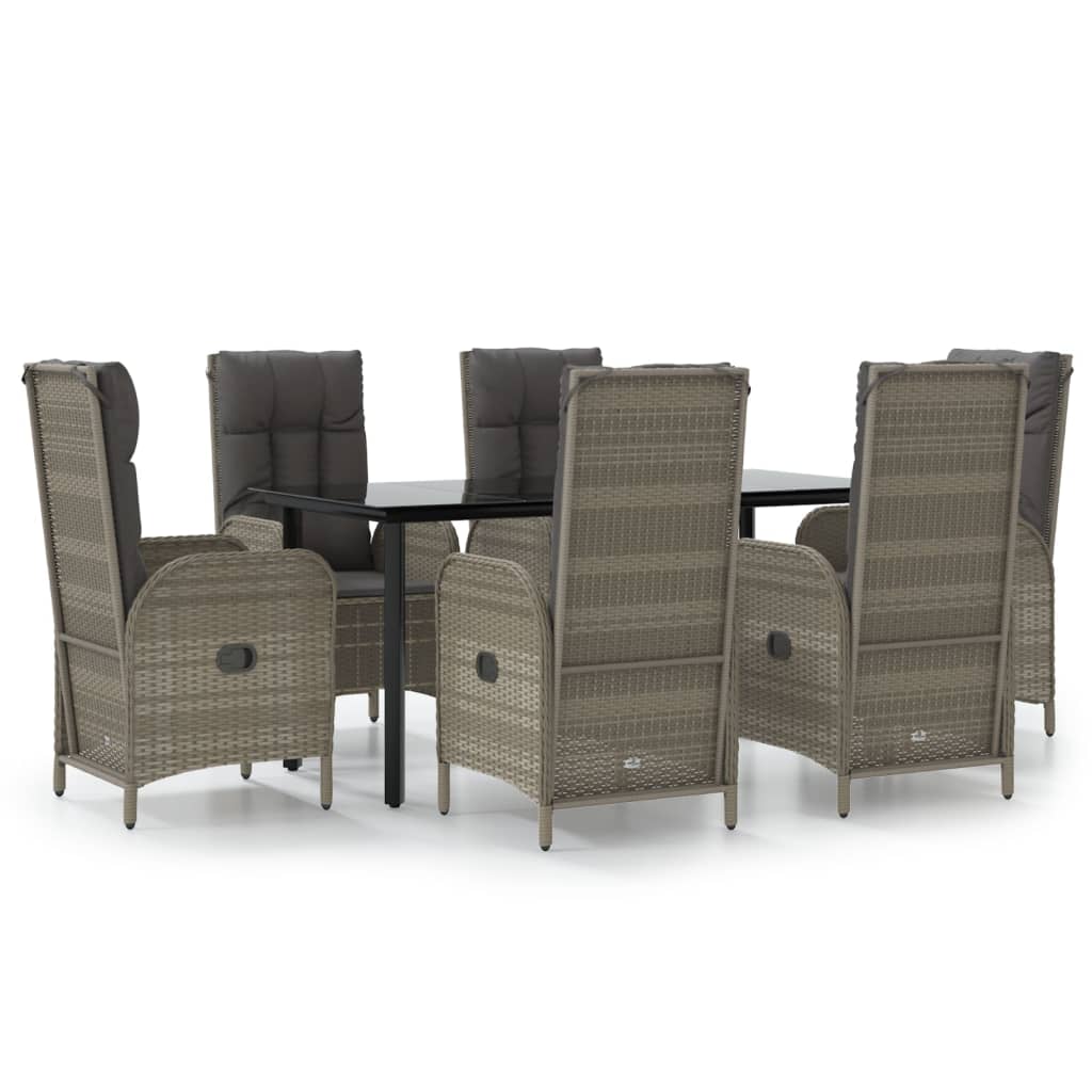 Garden Dining Set Black and Grey