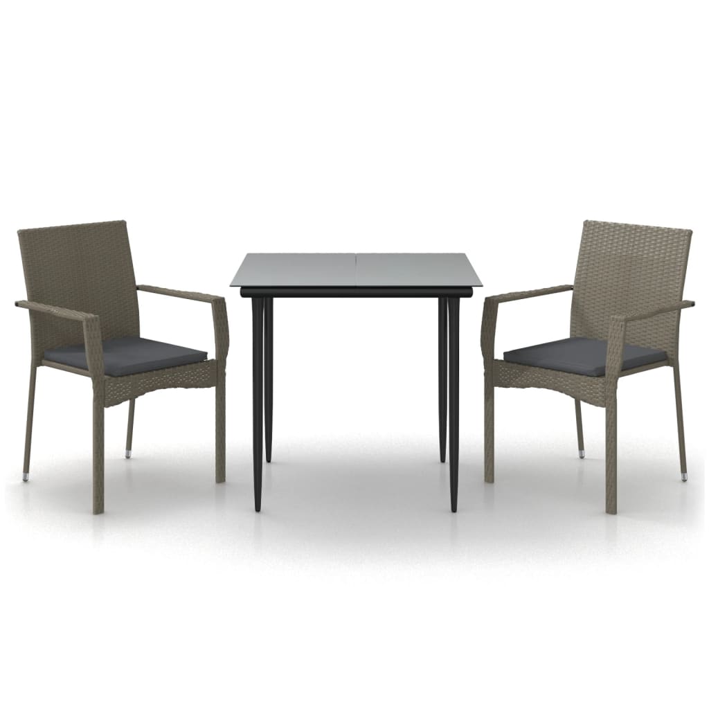Garden Dining Set Black and Grey
