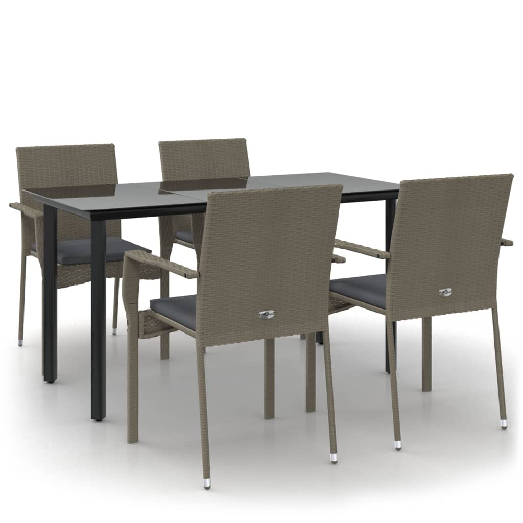 Garden Dining Set Black and grey