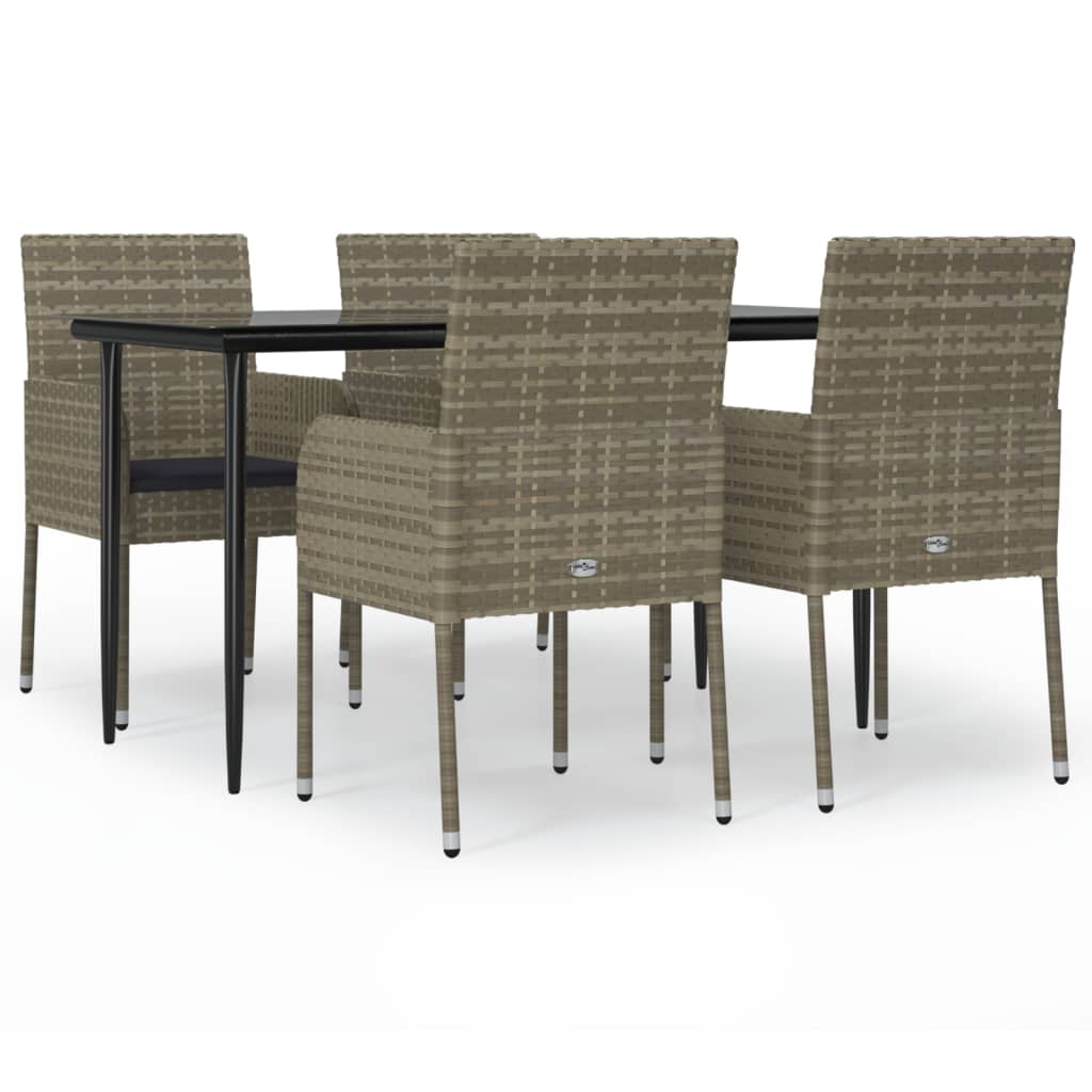 Garden Dining Set Black and grey PE rattan Medium Modular