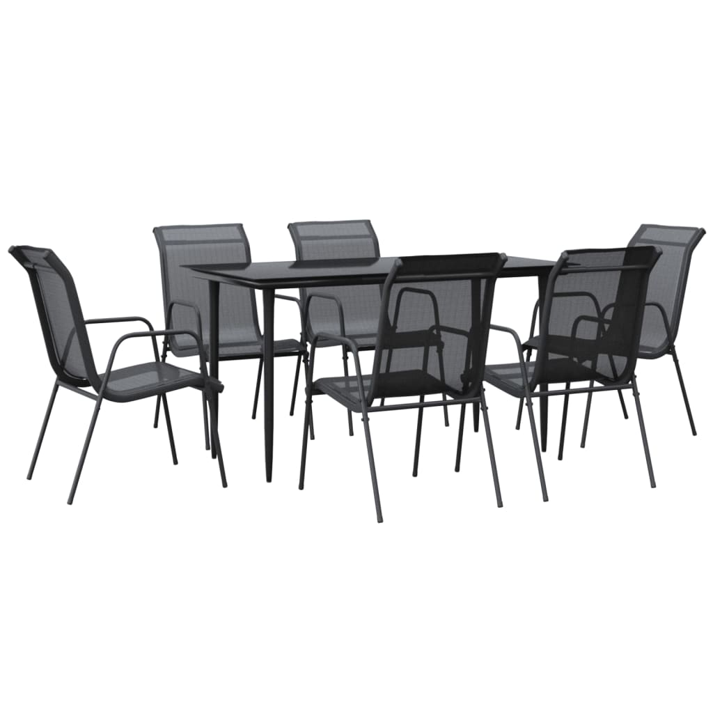 Garden Dining Set Black, Anthracite