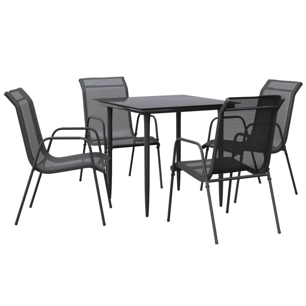 Garden Dining Set Black, Anthracite