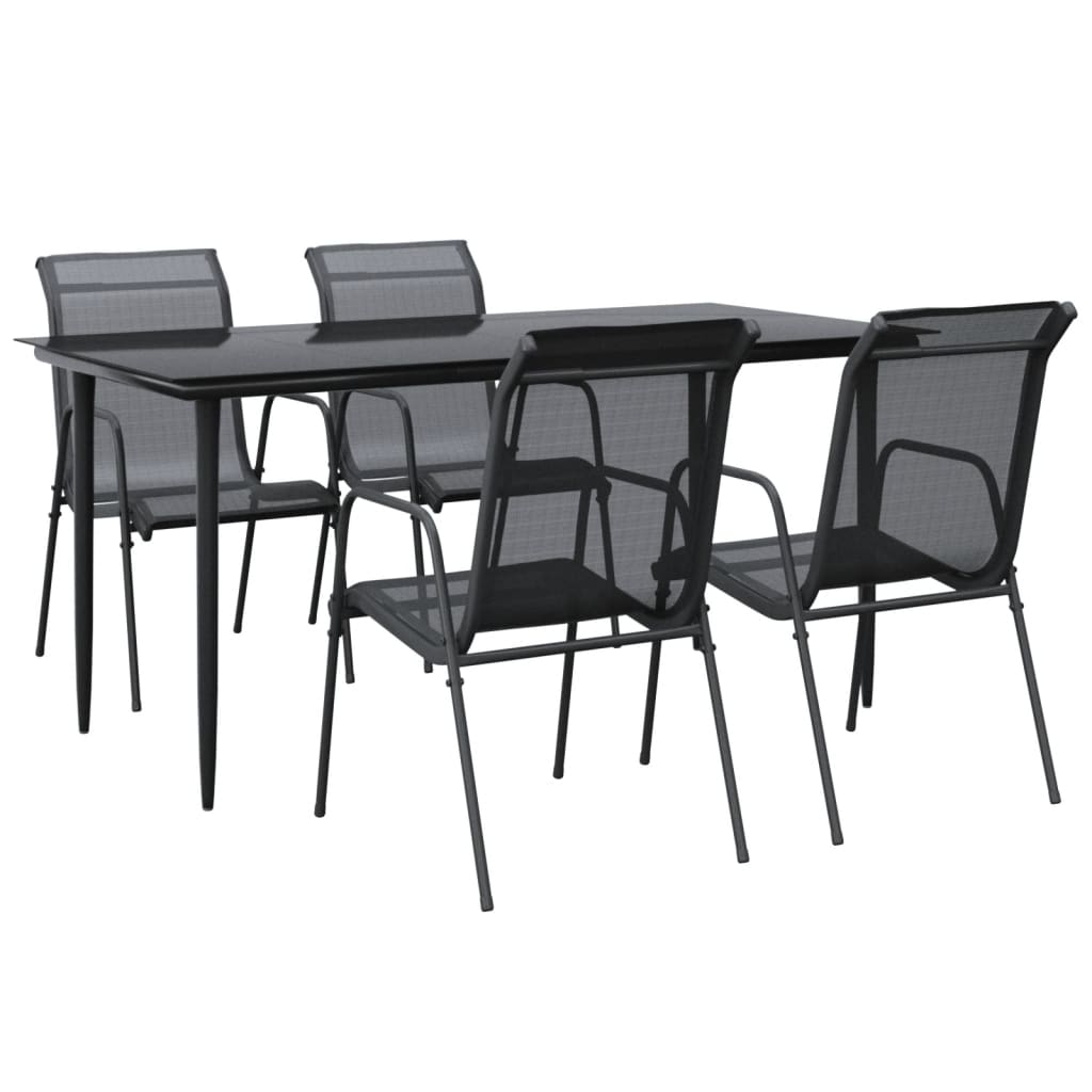 Garden Dining Set Black, Anthracite