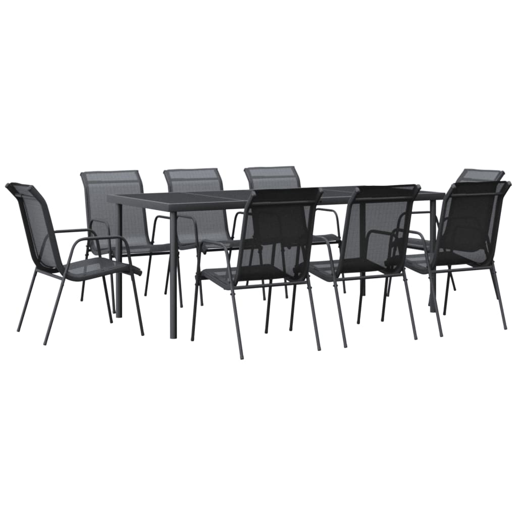 Garden Dining Set Black, Anthracite