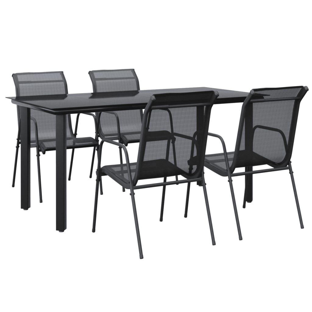 Garden Dining Set Black, Anthracite