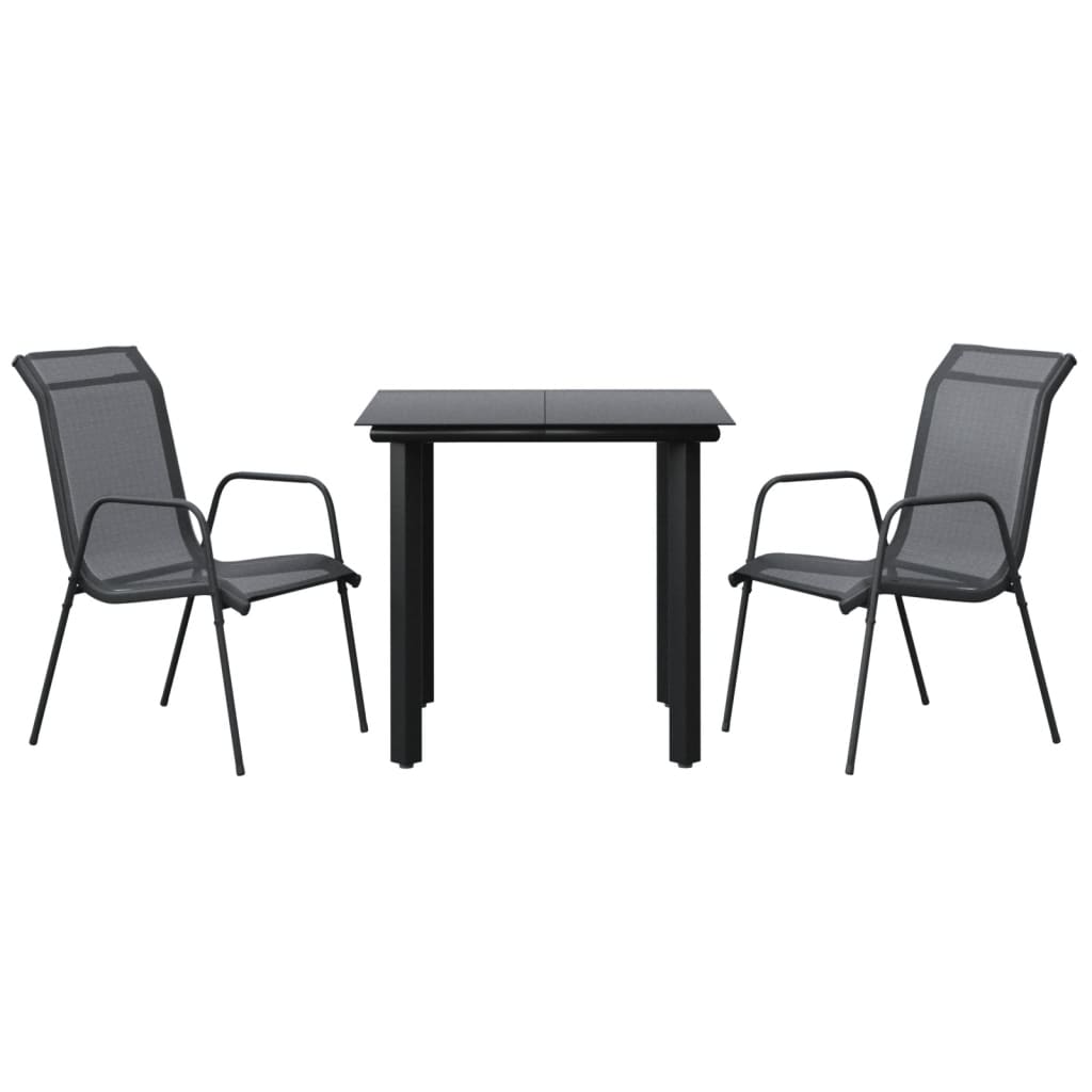 Garden Dining Set Black, Anthracite