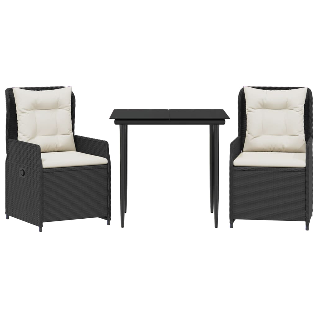 Garden Dining Set Black, Cream white