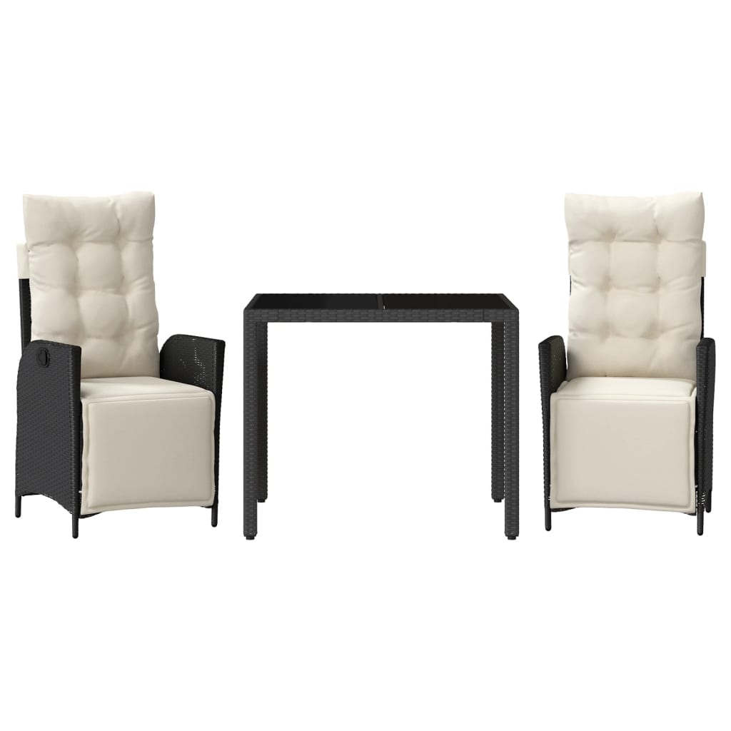 Garden Dining Set Black, Cream White