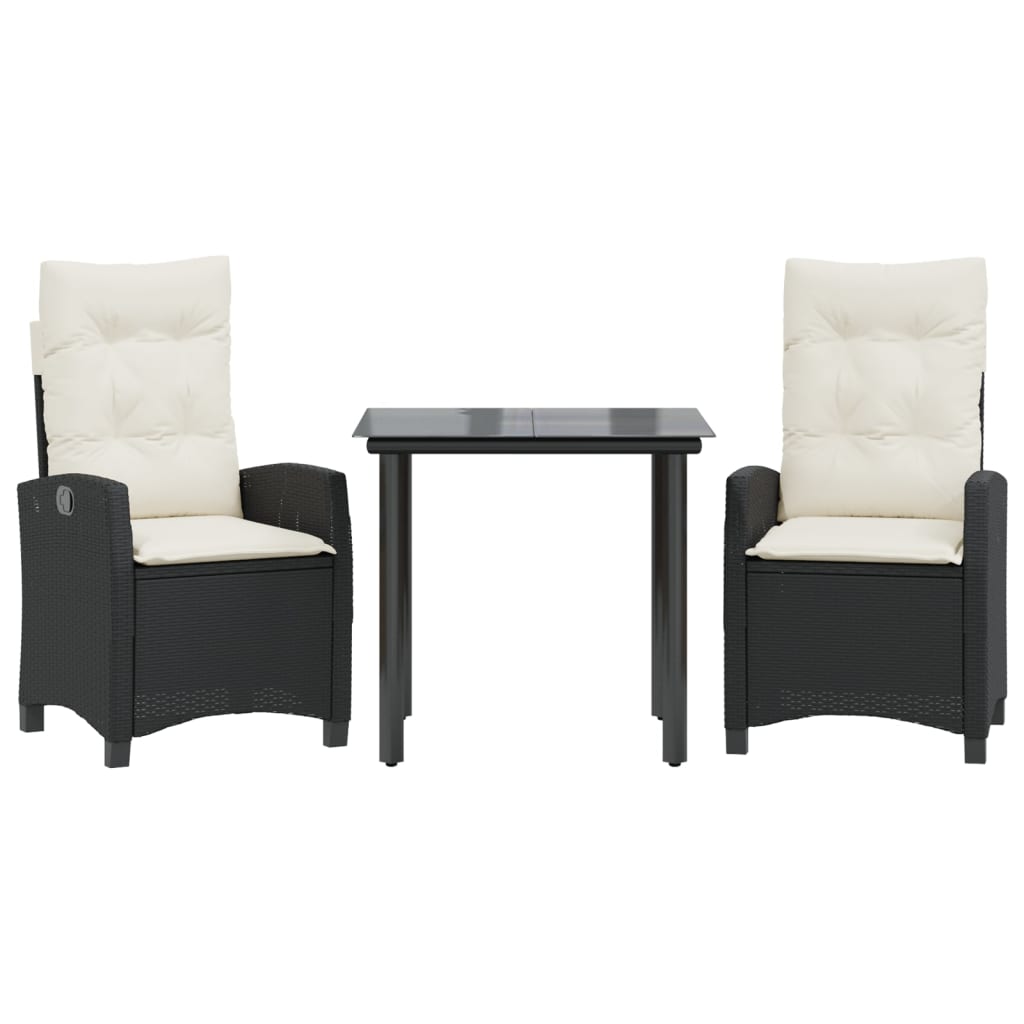 Garden Dining Set Black, Cream White