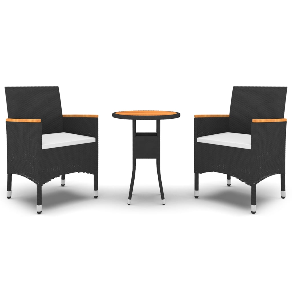 Garden Dining Set Black, Cream White