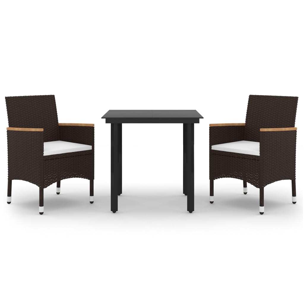 Garden Dining Set Black, Cream White