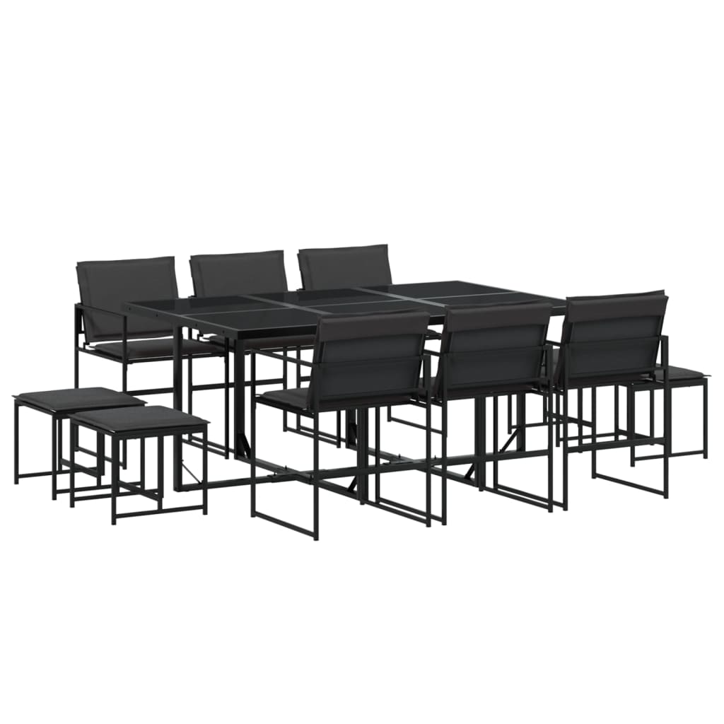 Garden Dining Set Black, Dark Grey
