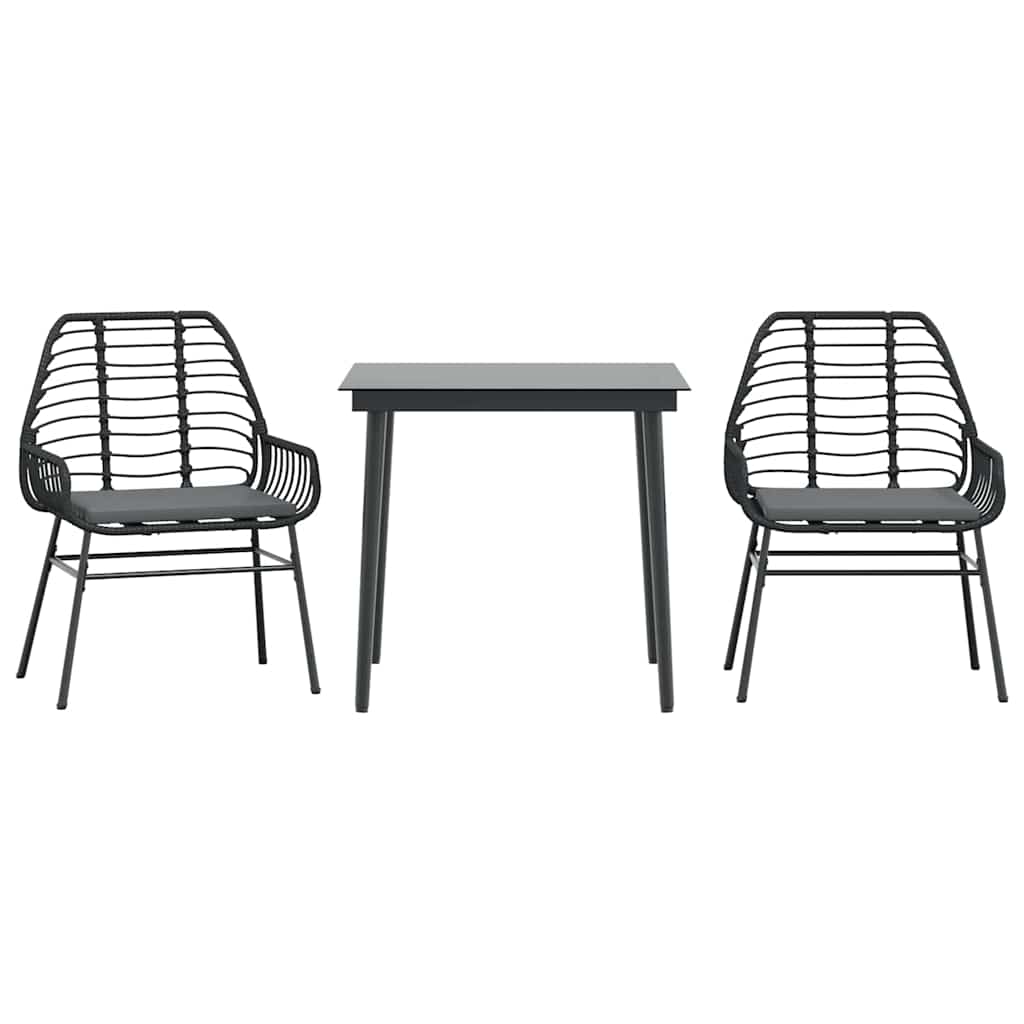Garden Dining Set Black, Dark Grey
