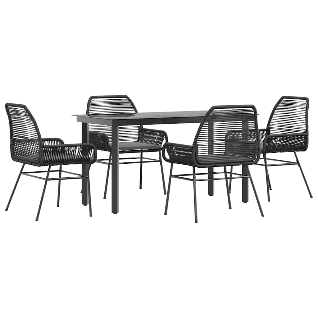 Garden Dining Set Black, Dark Grey
