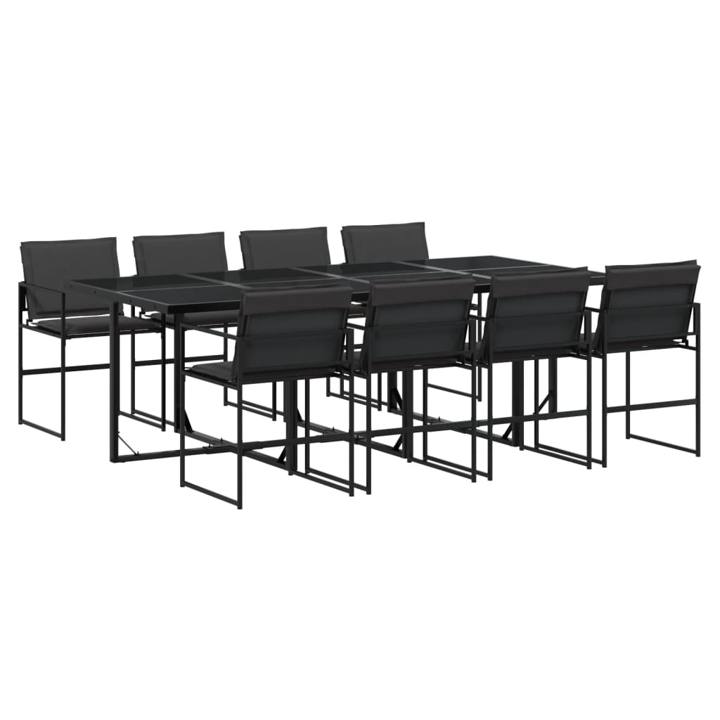 Garden Dining Set Black, Dark Grey
