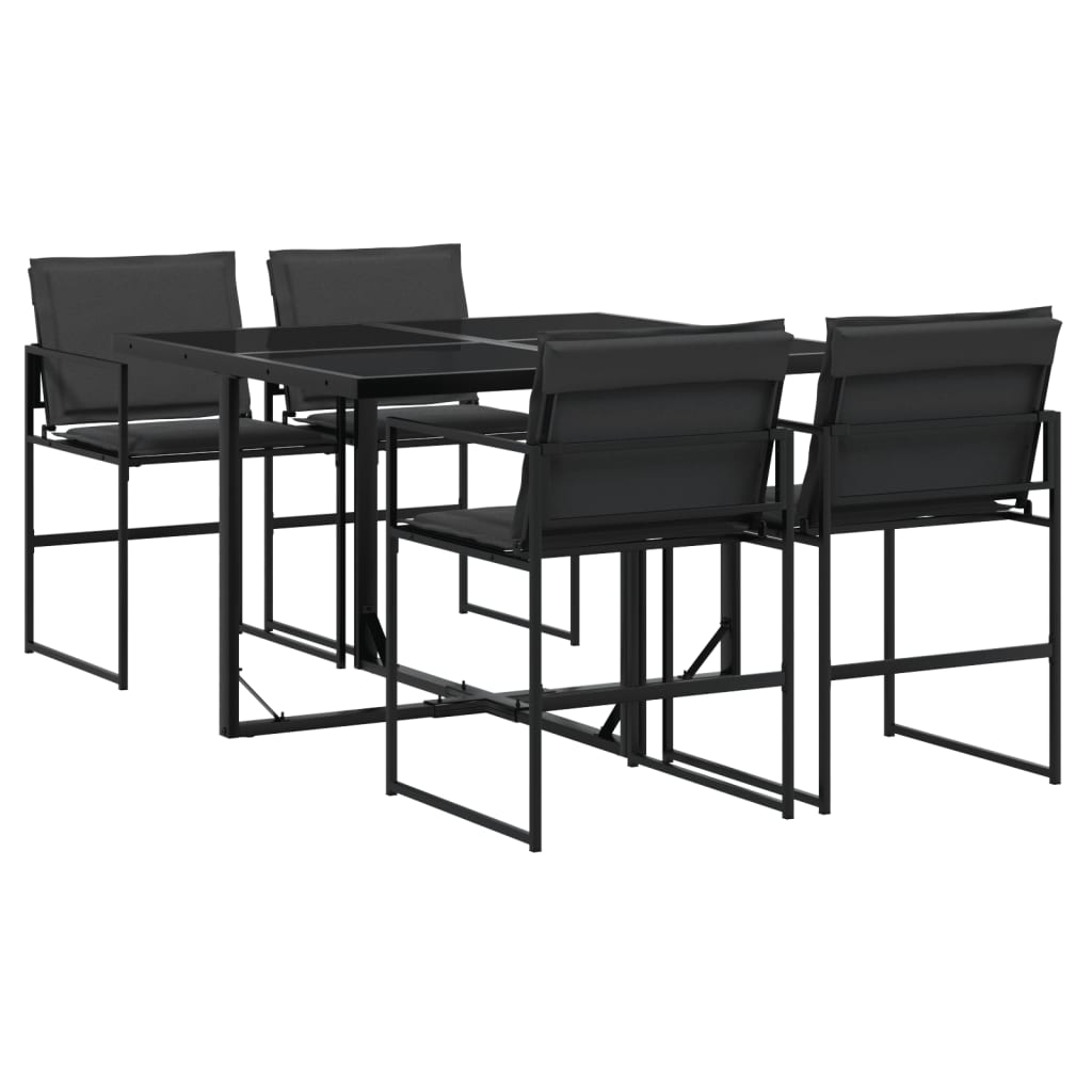 Garden Dining Set Black, Dark Grey