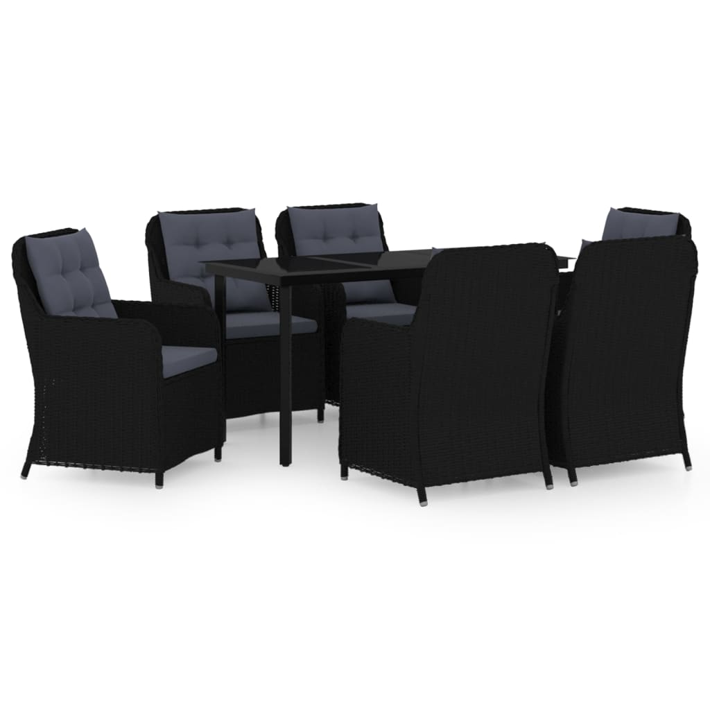 Garden Dining Set Black, Dark Grey