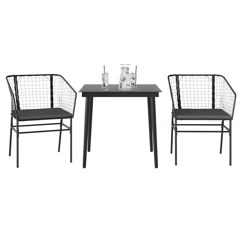 Garden Dining Set Black, Dark Grey