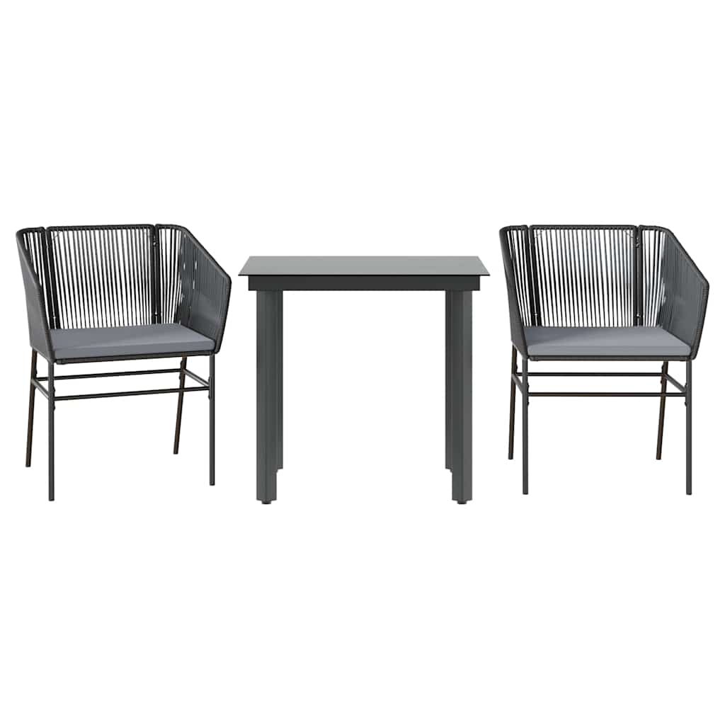Garden Dining Set Black, Dark Grey