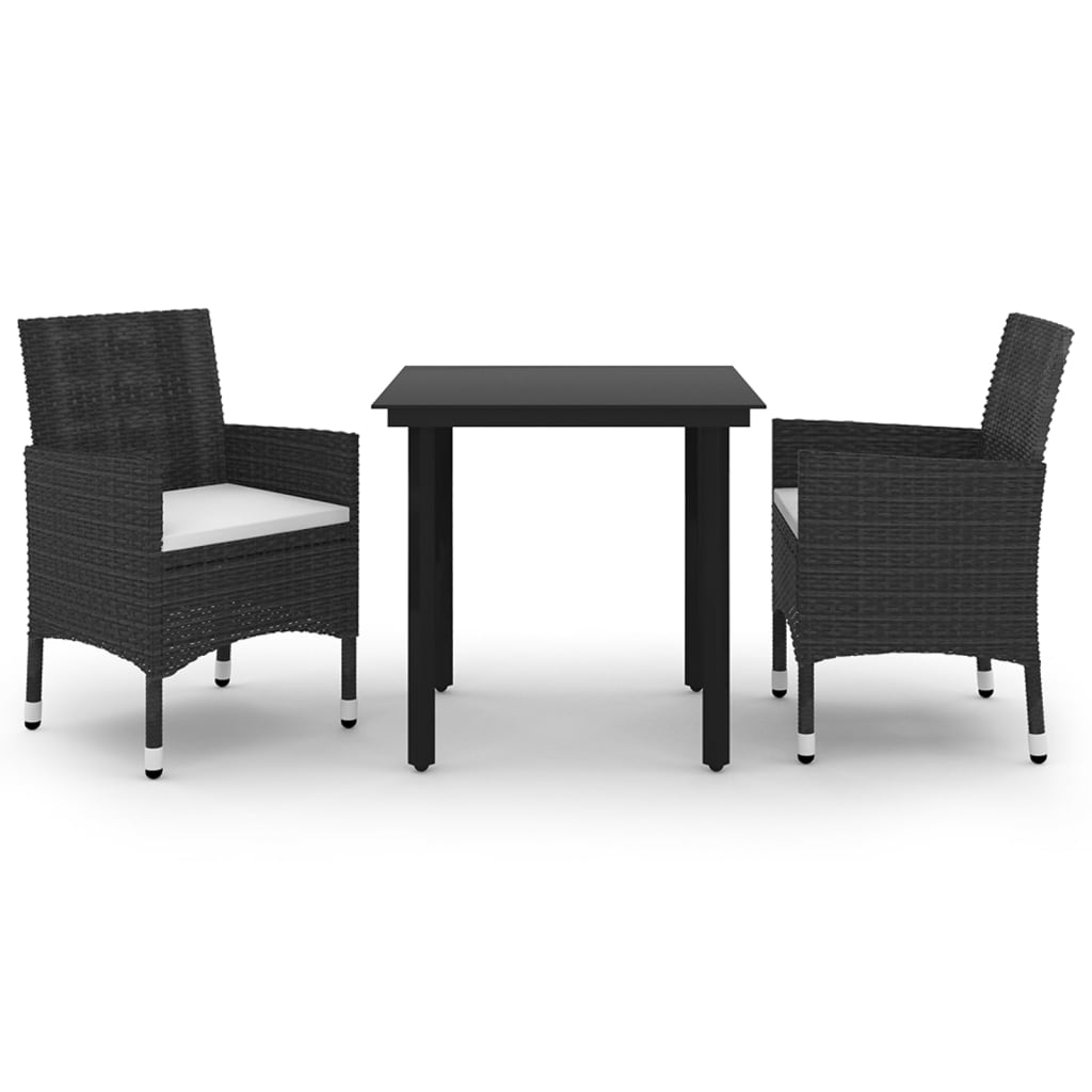 Garden Dining Set Black PE rattan Medium Garden Dining Set