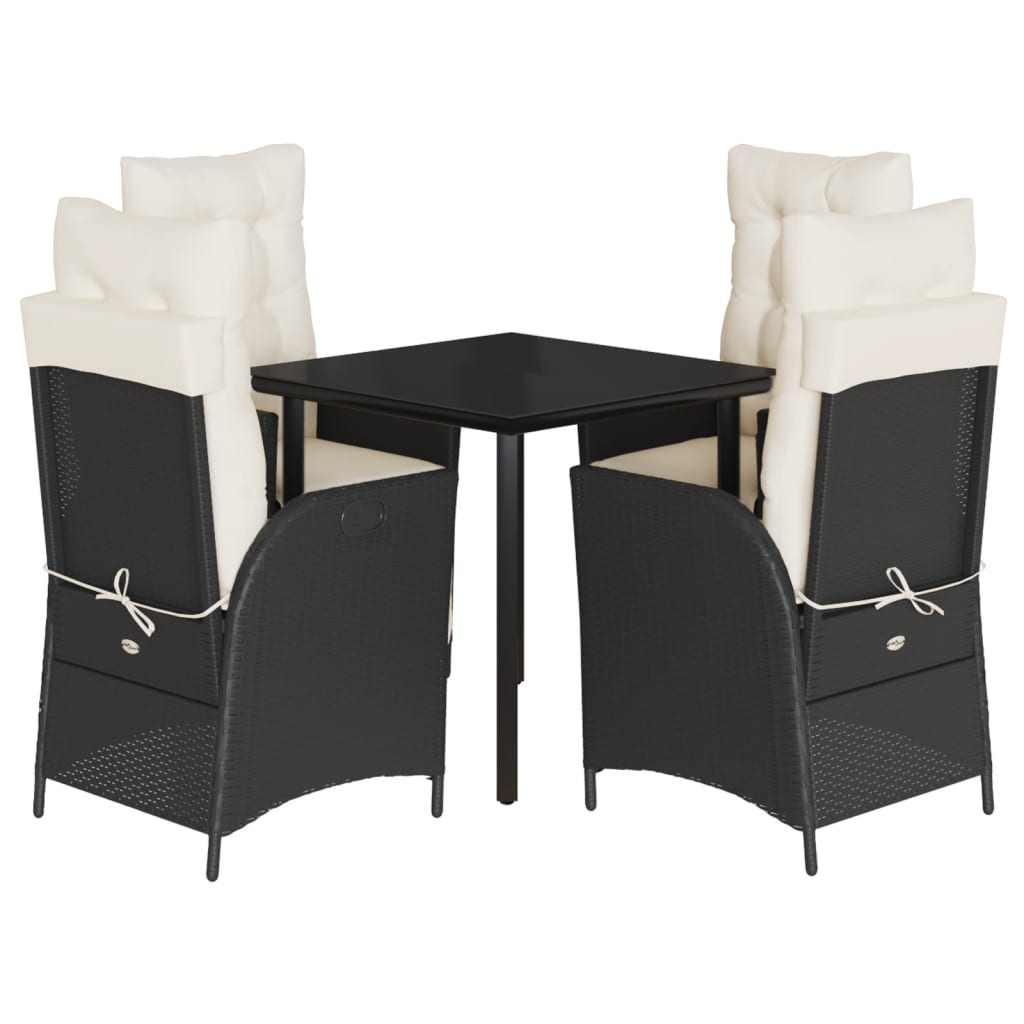 Garden Dining Set Black PE rattan Standard dining set size