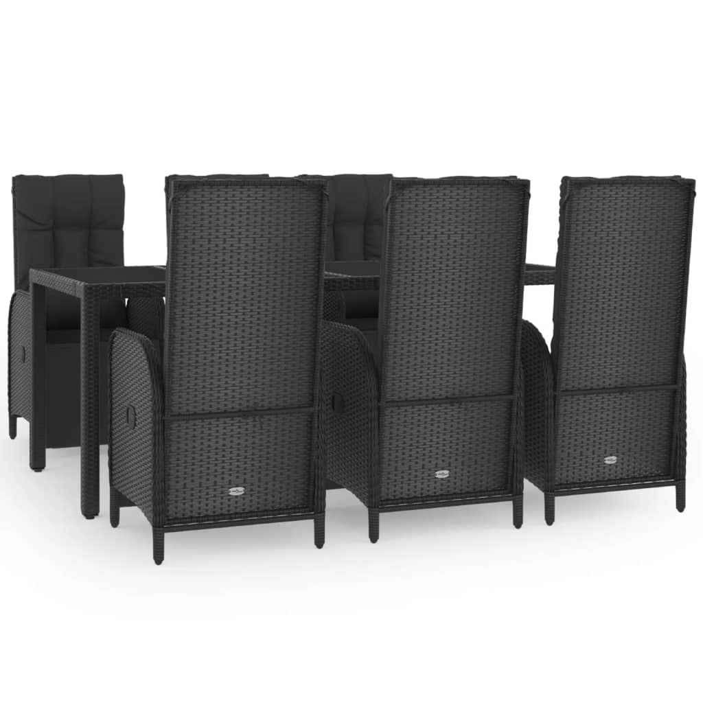 Garden Dining Set Black Poly Rattan Large Garden Dining Set
