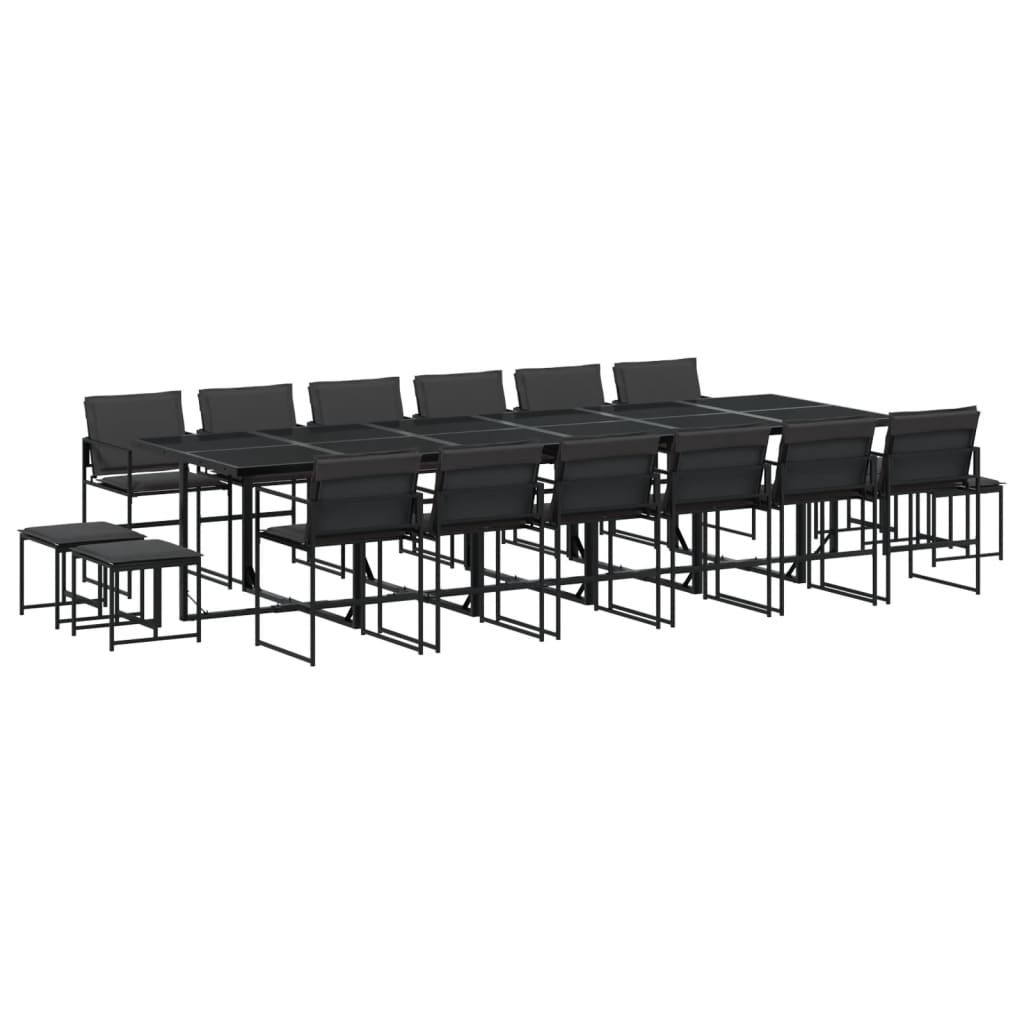 Garden Dining Set Black