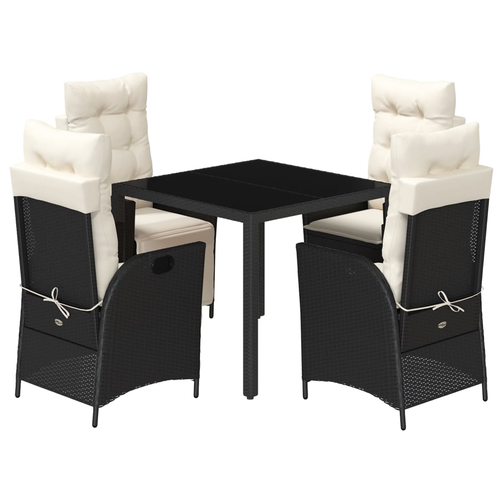 Garden Dining Set Black,Cream white