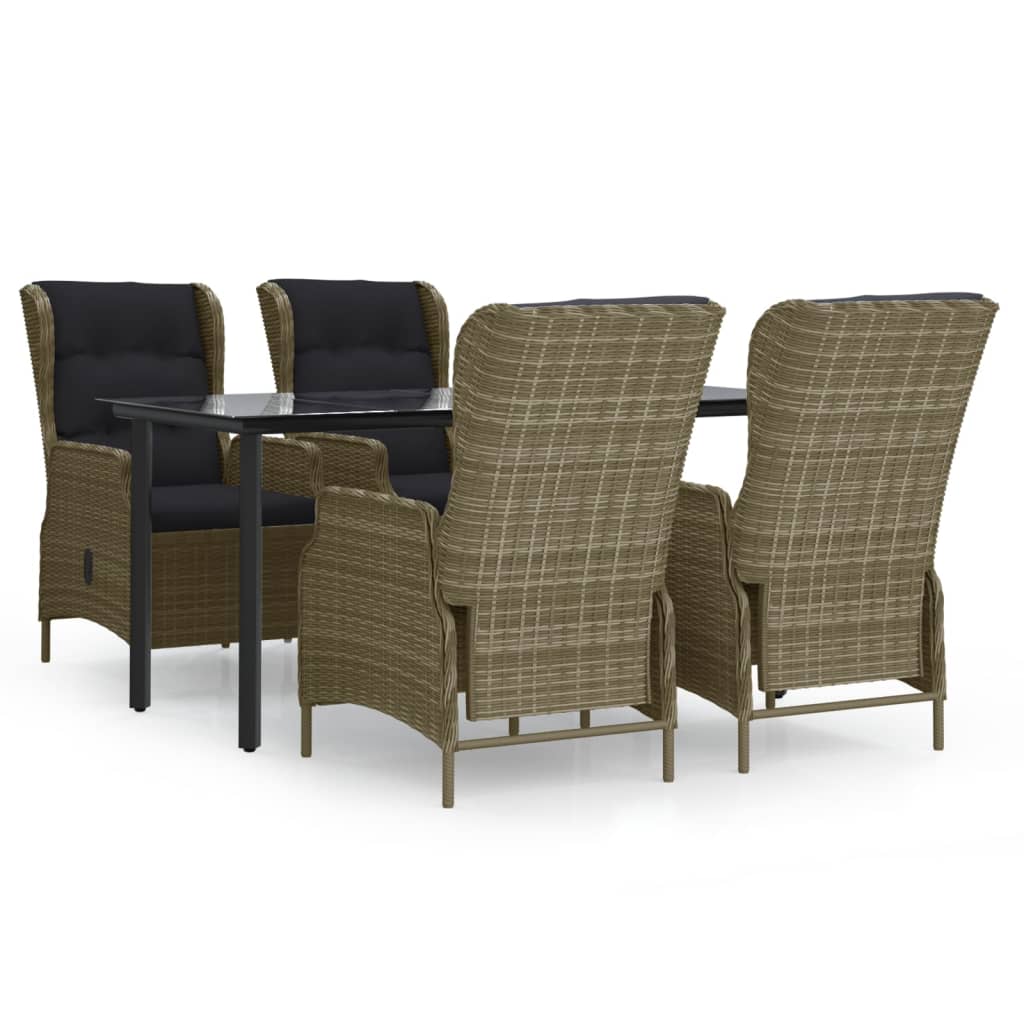 Garden Dining Set Brown