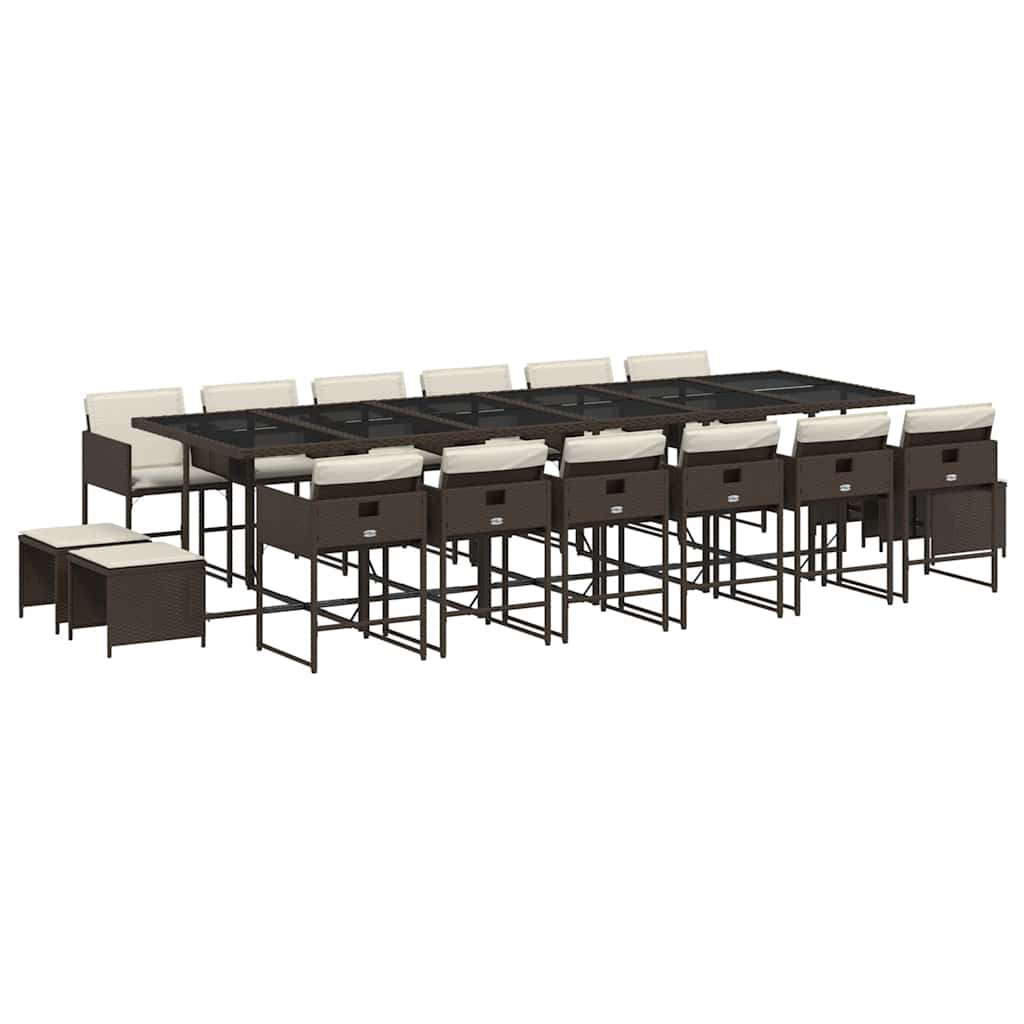 Garden Dining Set Brown