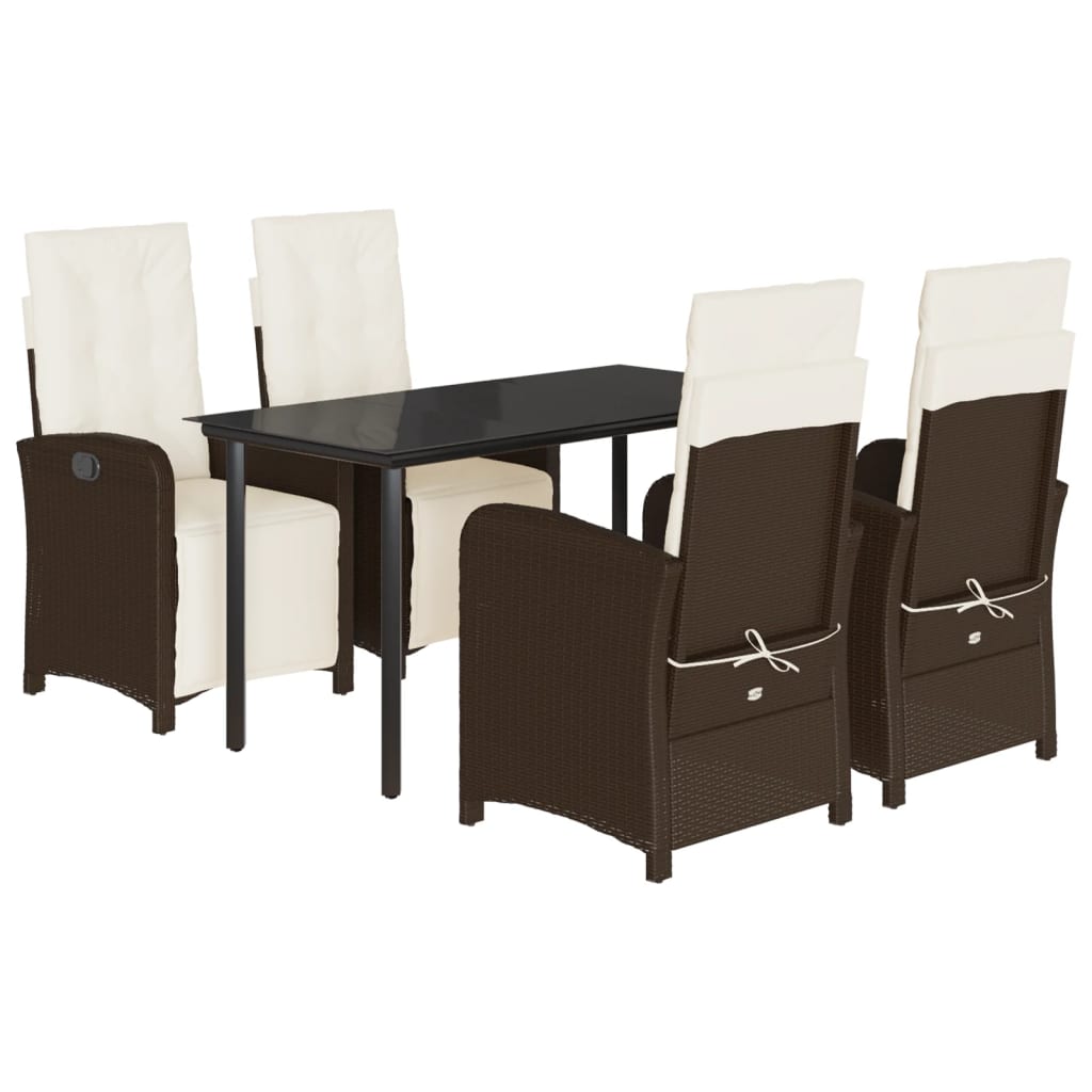 Garden Dining Set Brown