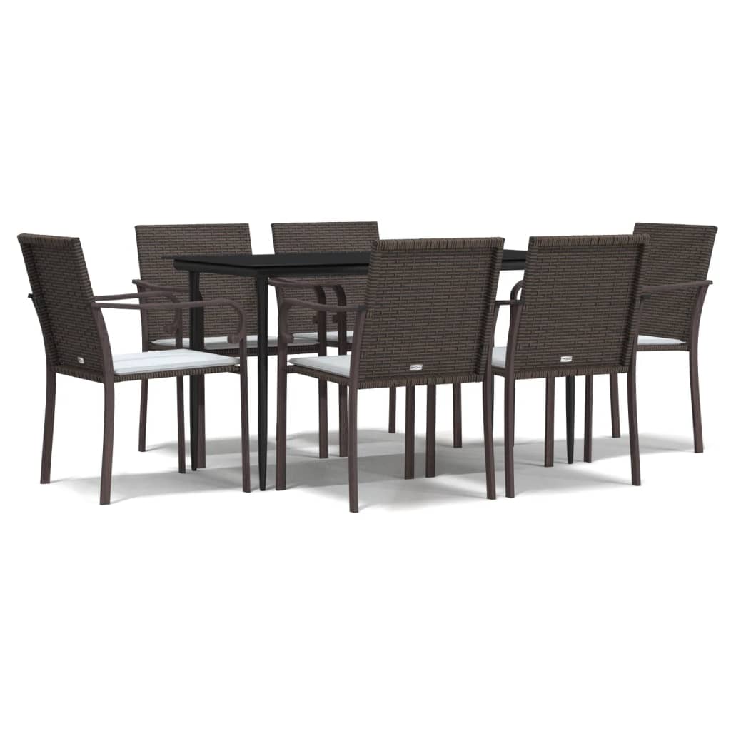 Garden Dining Set Brown
