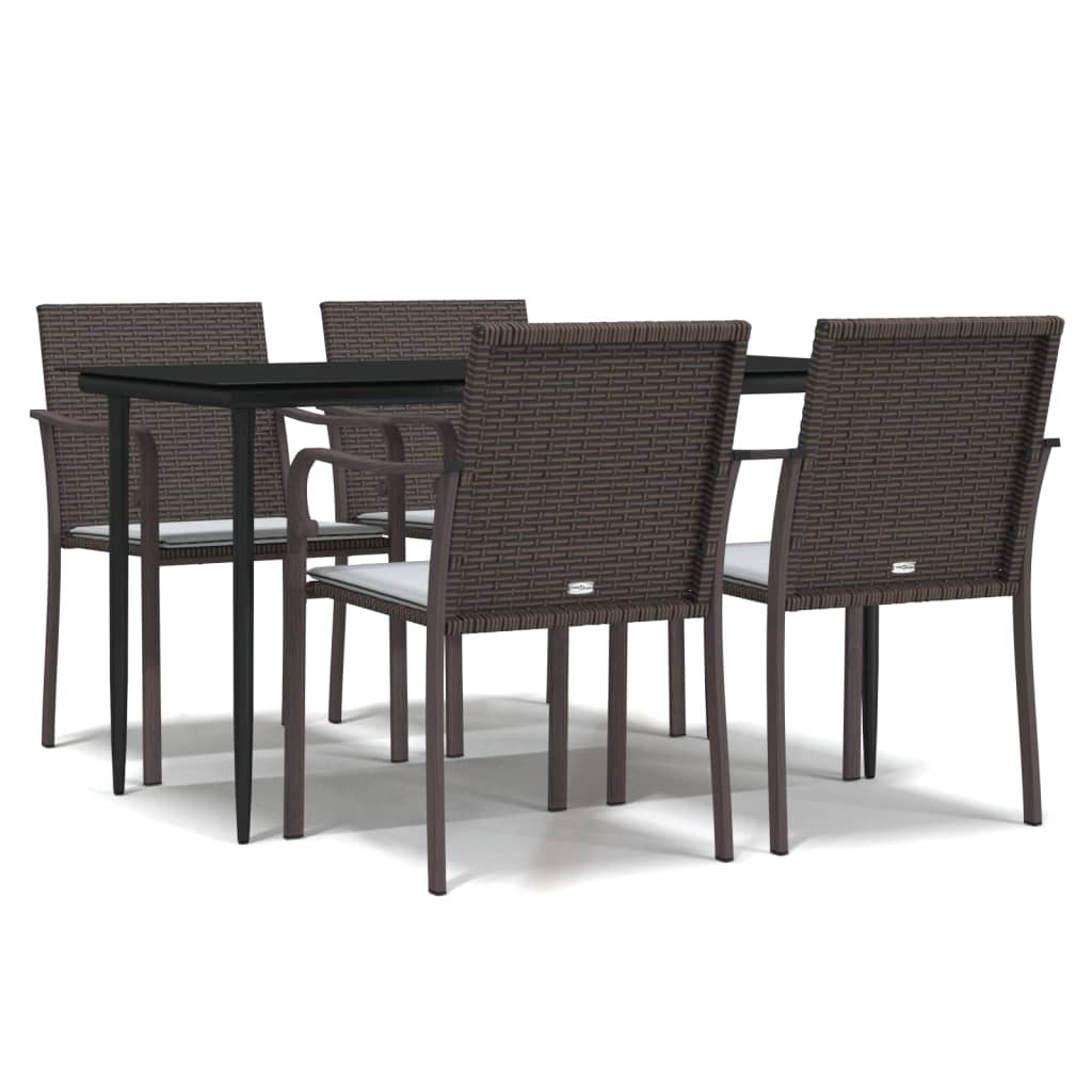 Garden Dining Set Brown