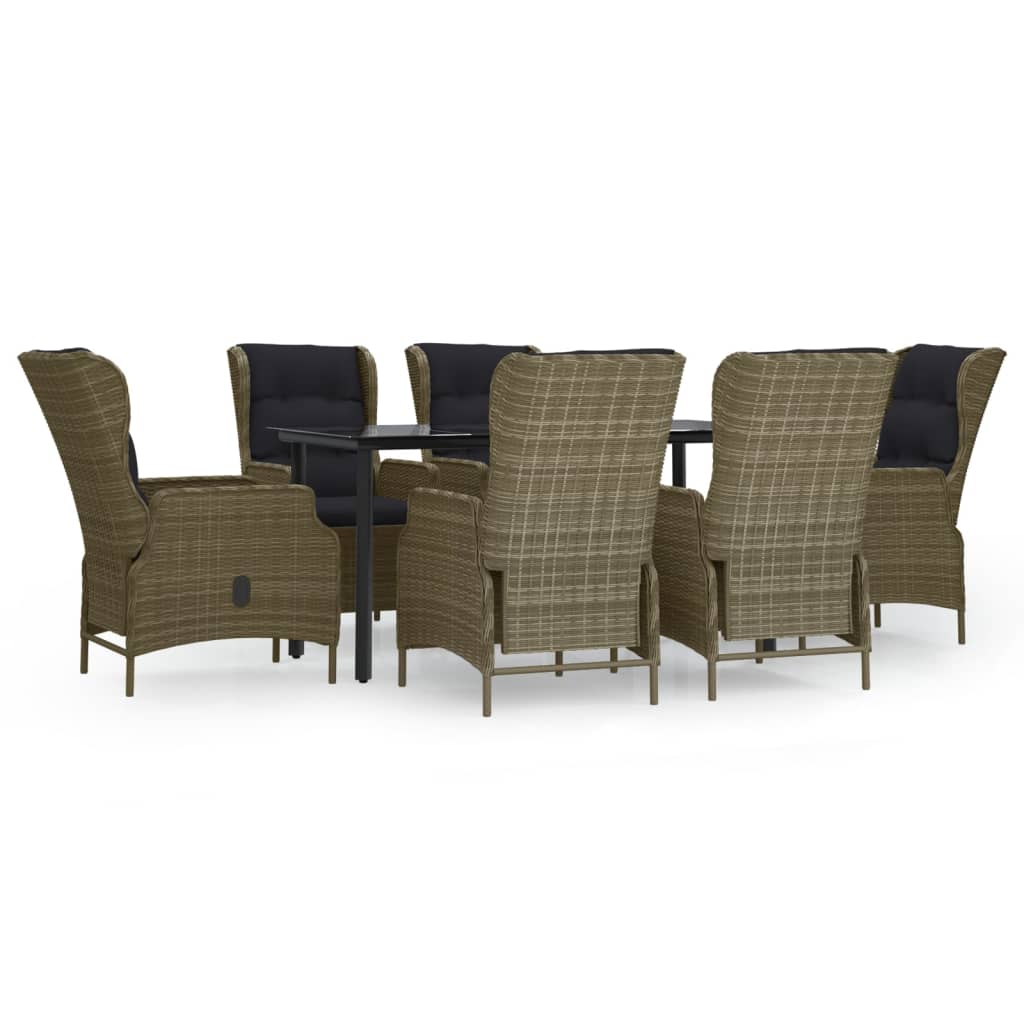 Garden Dining Set Brown and Black